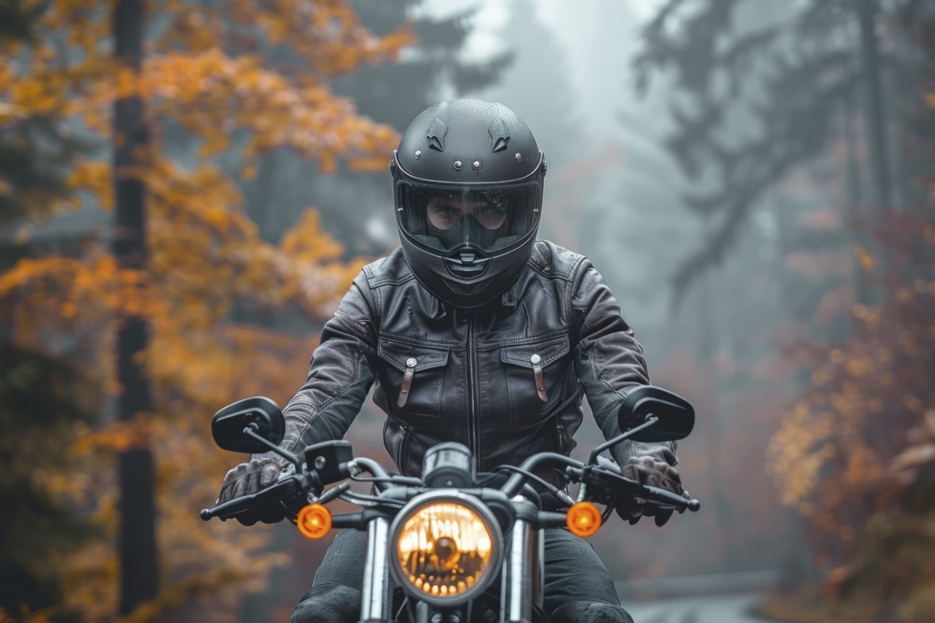 Motard équipé sur route de la Sainte-Victoire